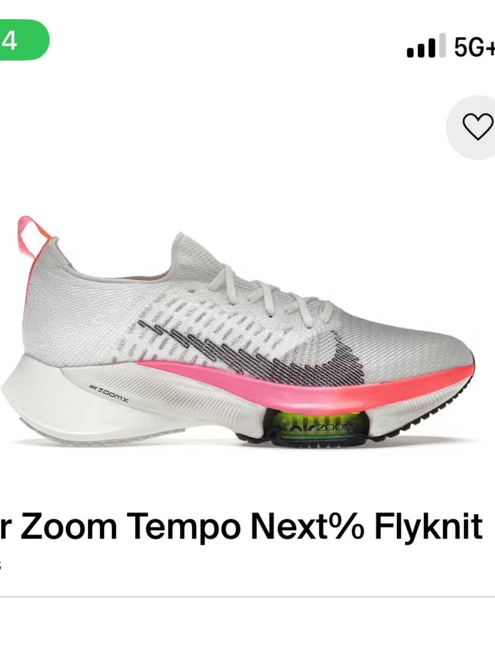 Nike Flyknit Running Shoe - White, I Pink, Black